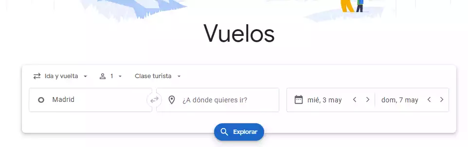 Foto del buscador de Google Flights.